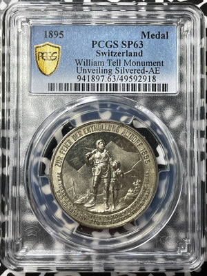 1895 Switzerland William Tell Monument Unveiling Medal PCGS SP63 Lot#G7933