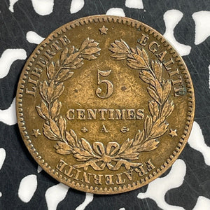 1877-A France 5 Centimes Lot#T0849 Nice! Better Date