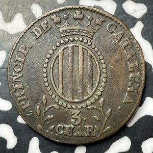 1844 Spain Catalonia 3 Quartos Lot#MK333