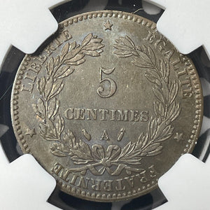 1886-A France 5 Centimes NGC MS62BN Lot#G8890 Nice UNC!