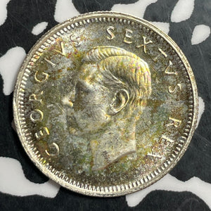 1952 South Africa 6 Pence Sixpence Lot#T2914 Silver! Nice!