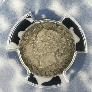 1885 Newfoundland 5 Cents PCGS VF30 Lot#G304 Silver! Key Date! Scarce!