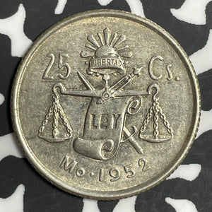 1952 Mexico 25 Centavos Lot#E6380 High Grade! Beautiful!