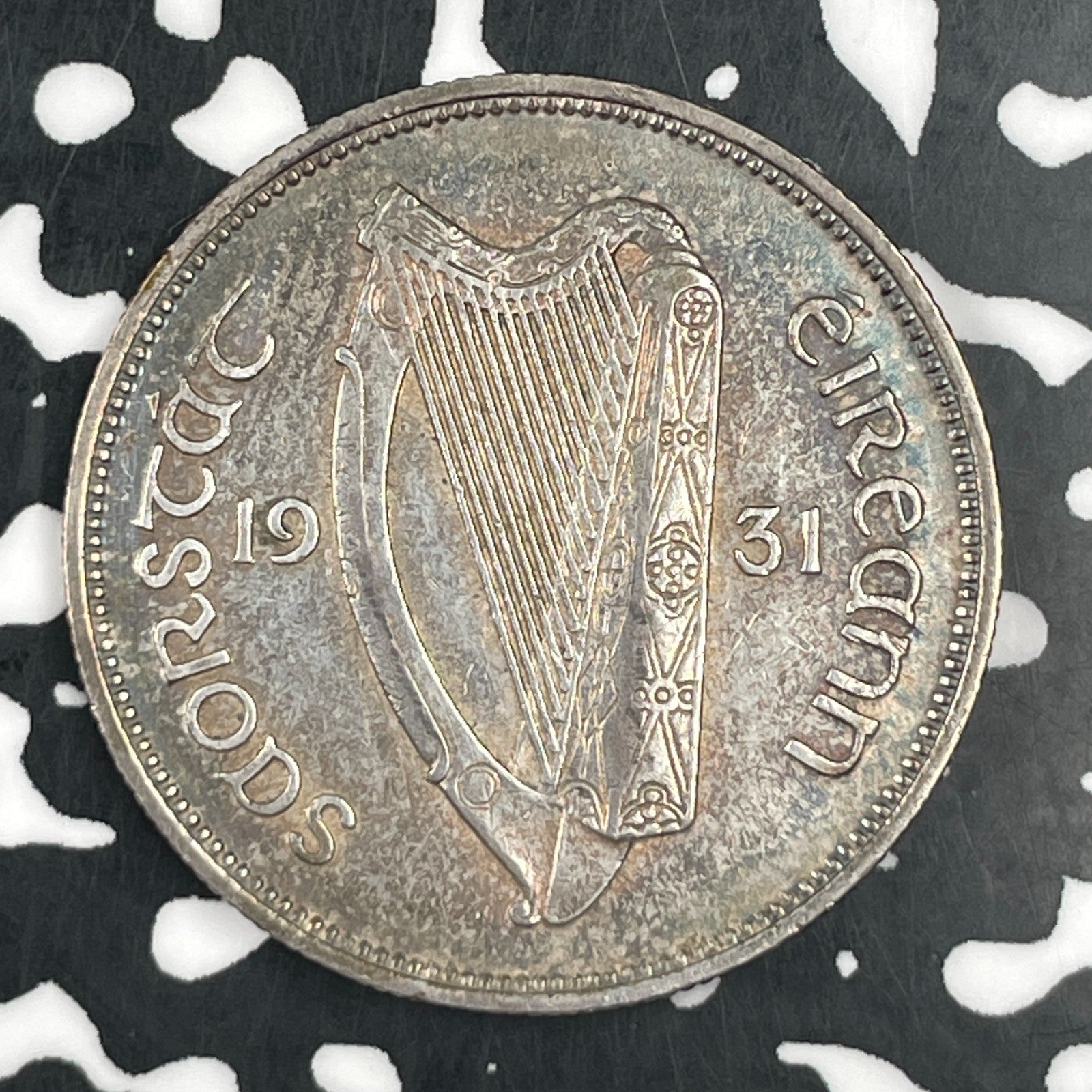 1931 Ireland 1 Florin Lot#JM1425 Silver! Nice! Better Date