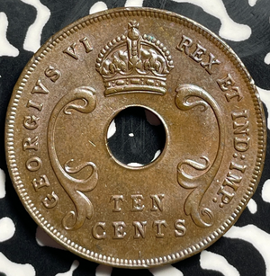1941 East Africa 10 Cents Lot#T9370 High Grade! Beautiful!
