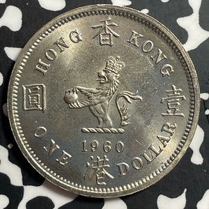 1960 Hong Kong $1 Dollar Lot#E7854 High Grade! Beautiful!