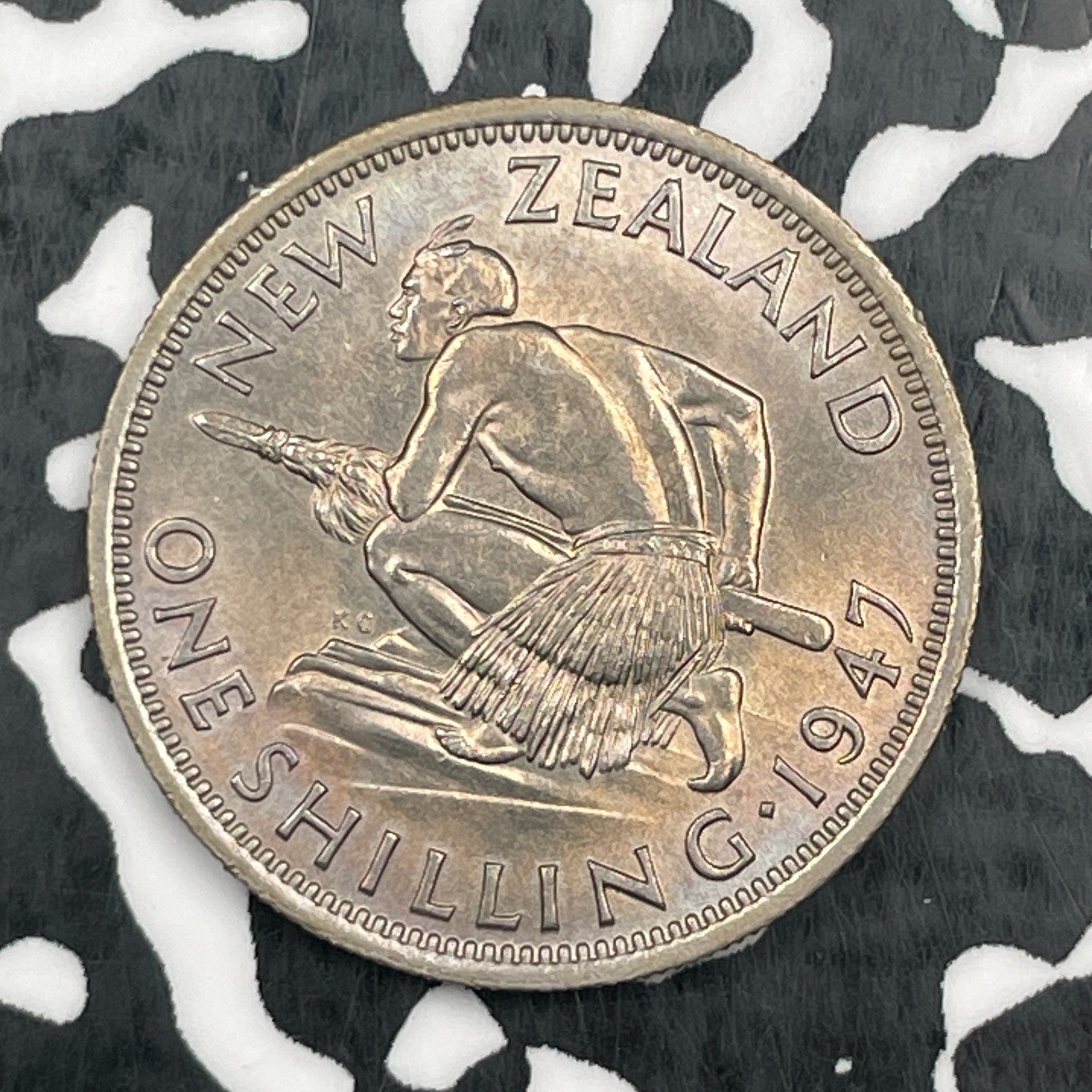 1947 New Zealand 1 Shilling Lot#N0771 High Grade! Beautiful!