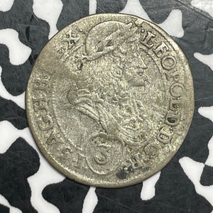 1694-KB Hungary 3 Krajczar Lot#T6477 Silver! KM#163