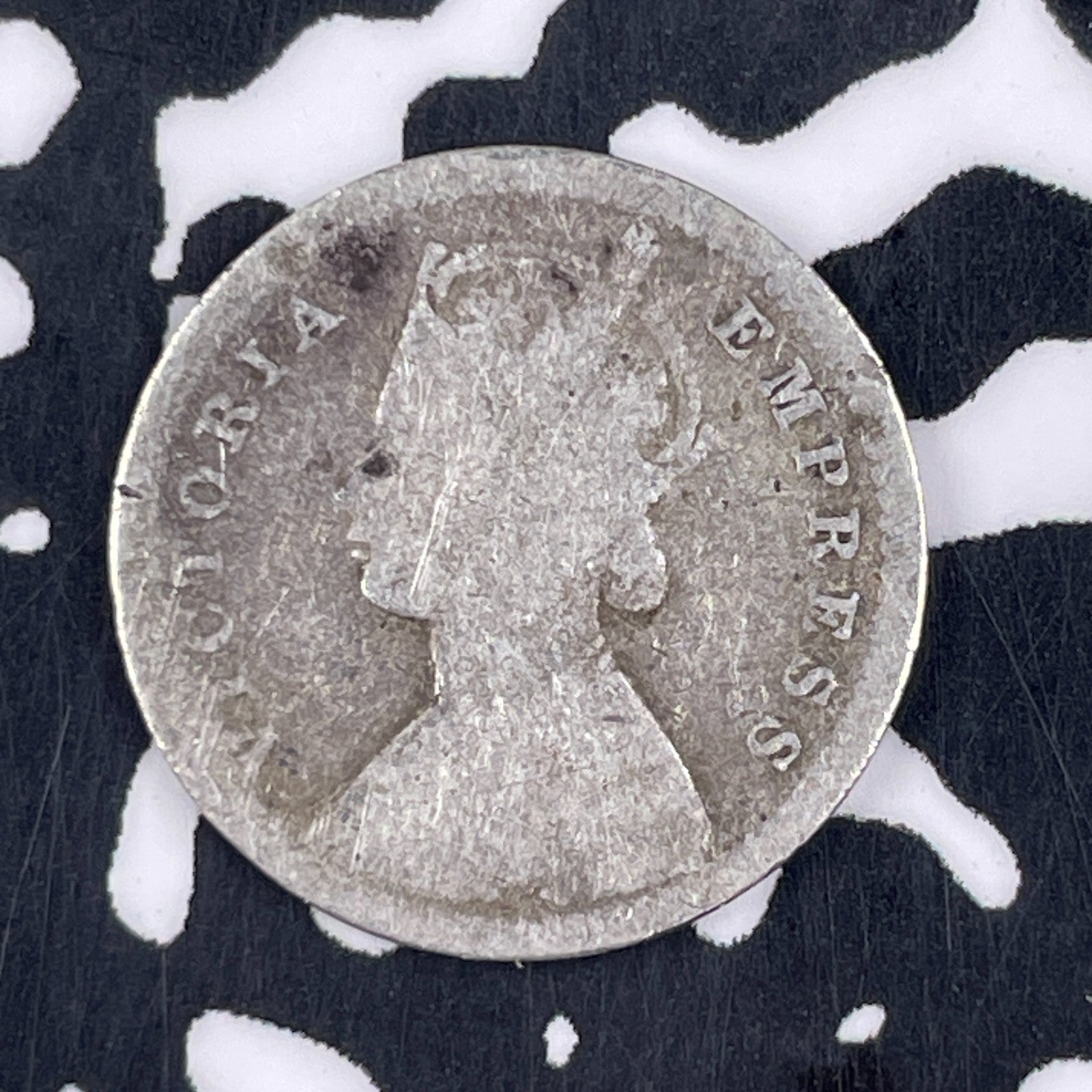 1895 India 2 Annas Lot#F4607 Silver!