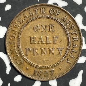 1927 Australia 1/2 Penny Half Penny Lot#E6306