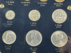 (1925-38) Lithuania Complete Coinage Set In Capital Plastic Lot#B2134 Silver!