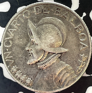 1930 Panama 1/4 Balboa Lot#T3103 Silver! Nice!
