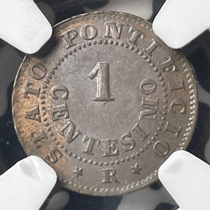 1867-R Papal States 1 Centesimo NGC MS62RB Lot#G8971 Nice UNC!