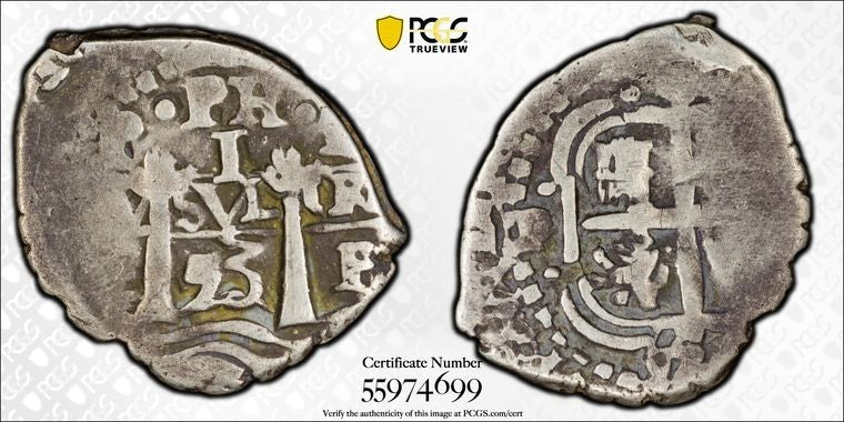 1653-P E Bolivia Cob 1 Real PCGS VF20 Lot#G2365 Silver! Calico-752