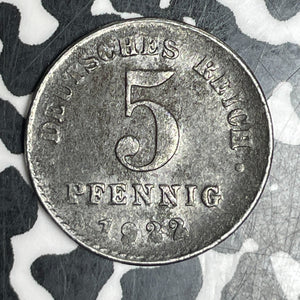 1922-D Germany 5 Pfennig Lot#T6022 High Grade! Beautiful!