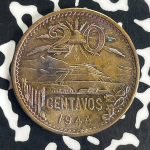 1944-M Mexico 20 Centavos Lot#T8855 High Grade! Beautiful!