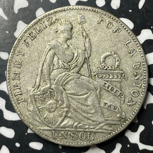 1930 Peru 1 Sol Lot#E7096 Large Silver Coin!