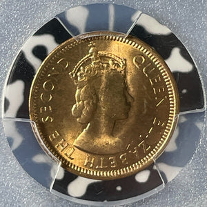 1954 British Honduras 1 Cent PCGS MS64RD Lot#G204 Choice UNC!