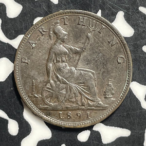1891 Great Britain Farthing Lot#C0690 Nice!