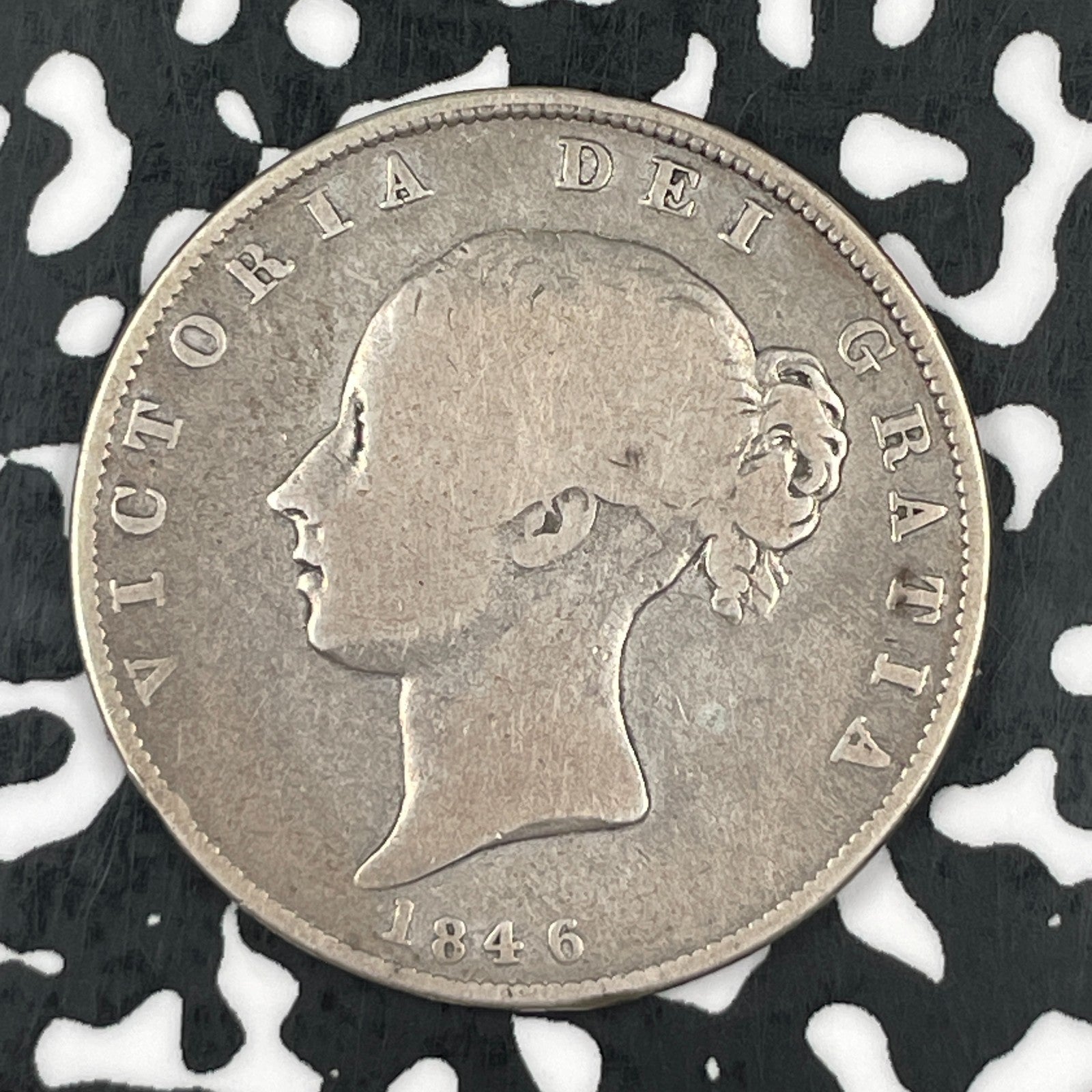 1846 Great Britain Victoria 1/2 Crown Lot#JM1441 Silver!