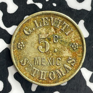(1888-92) Danish West Indies G. Leviti 5 Cents Token Lot#JM0120 Very Scarce!