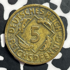 1926-F Germany 5 Pfennig Lot#E9215 Better Date