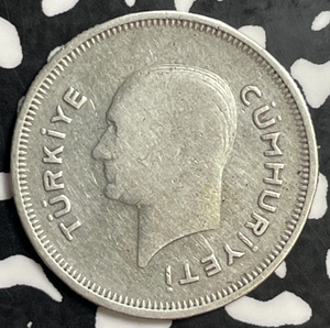 1936 Turkey 50 Kurus Lot#E9189 Silver!