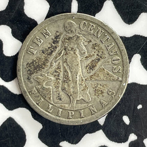 1918-S U.S. Philippines 10 Centavos Lot#C1571 Silver!