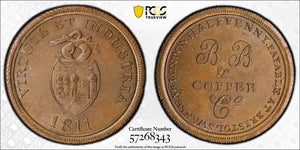 1811 G.B Bristol BR & Copper Co. 1/2 Penny Token PCGS MS64BN Lot#G763 Top Graded