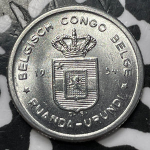 1954 Belgian Congo Rwanda-Urudi 50 Centimes Lot#D7634 High Grade! Beautiful!