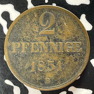 1851-B Germany Brunswick 2 Pfennig Lot#T5166