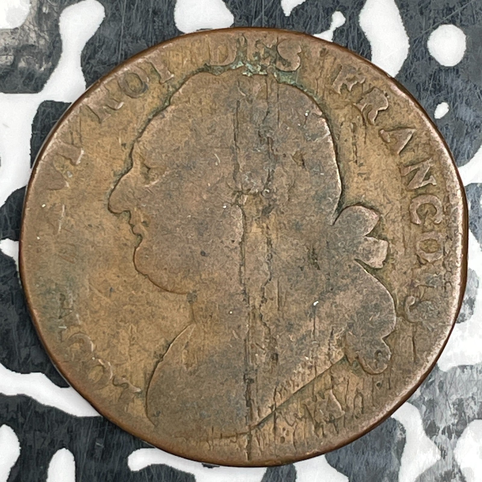 1792-MA France 1 Sol Lot#N0680