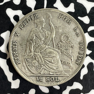 1935 Peru 1/2 Sol Lot#C1074 Silver! KM#216