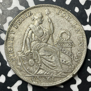 1930 Peru 1 Sol Lot#E7108 Large Silver Coin!