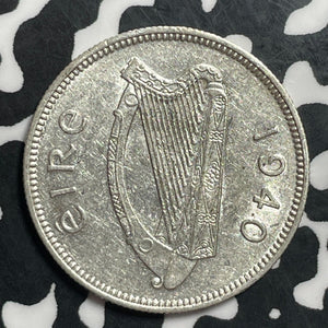 1940 Ireland 1 Shilling Lot#T1443 Silver! Nice!