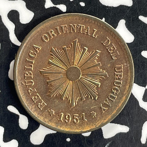 1951-So Uruguay 5 Centesimos Lot#C1535 High Grade! Beautiful!