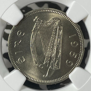 1959 Ireland 1 Shilling NGC MS65 Lot#G252 Gem BU!