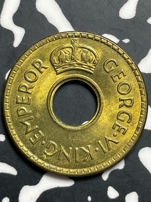 1942 Fiji 1/2 Penny Half Penny Lot#T9408 High Grade! Beautiful!