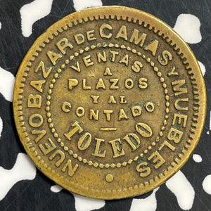 1880 Spain Toledo Nuevo Bazar de Camas y Muebles Token Lot#T0996