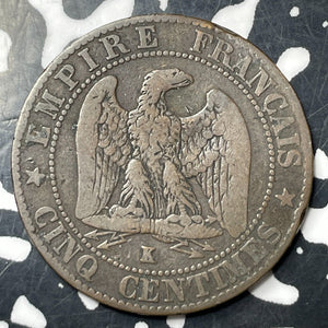 1856-K France 5 Centimes Lot#E7683