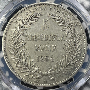 1894-A German New Guinea 5 Mark PCGS Cleaned-XF Detail Lot#MK130 Silver! J-707