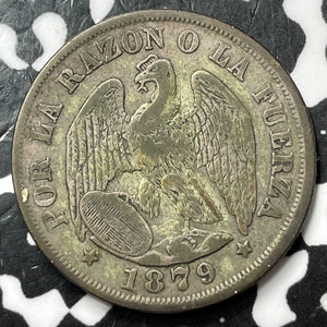 1879-So Chile 20 Centavos Lot#D7809 Silver!