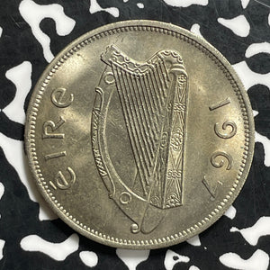 1967 Ireland 1/2 Crown Half Crown Lot#C0631 High Grade! Beautiful!