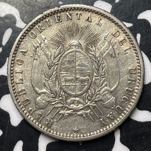 1877-A Uruguay 20 Centesimos Lot#MK237 Silver!