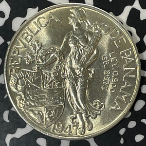 1947 Panama 1 Balboa Lot#T3106 Large Silver Coin! High Grade! Beautiful!