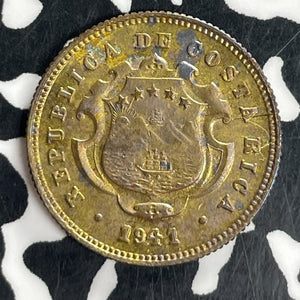 1941 Costa Rica 10 Centimos Lot#T8086 High Grade! Beautiful!