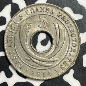 1914-K East Africa & Uganda 5 Cents Lot#T2994 Nice!