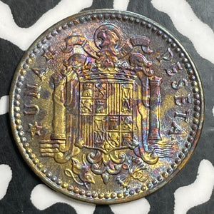 1953(61) Spain 1 Peseta Lot#T2965 High Grade! Beautiful Toning! Better Date