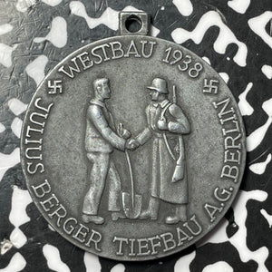 1938 Germany Karlsruhe Julius Berger Westbau Zinc Medal Lot#JM6904 36mm