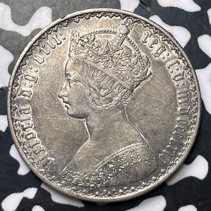 1864 G.B. Queen Victoria 1 Gothic Florin Lot#JM8201 Silver! Nice!